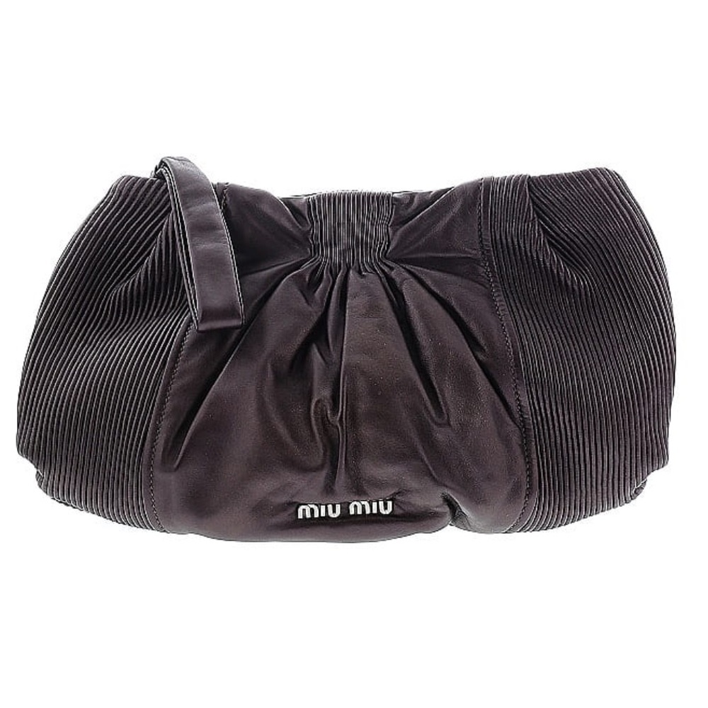 Miu Miu leather large wristlet
